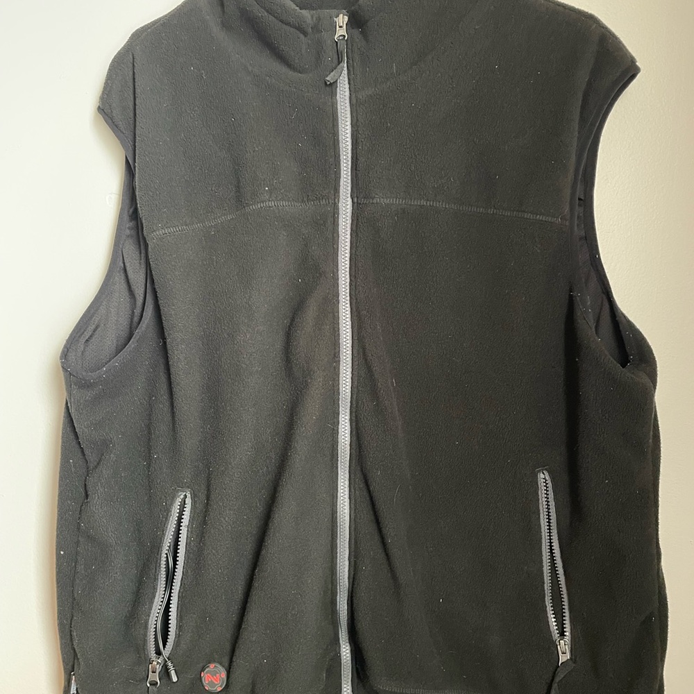 Men's Black Fleece Vest Heated